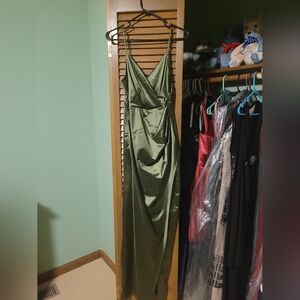 Windsor Green Satin Dress